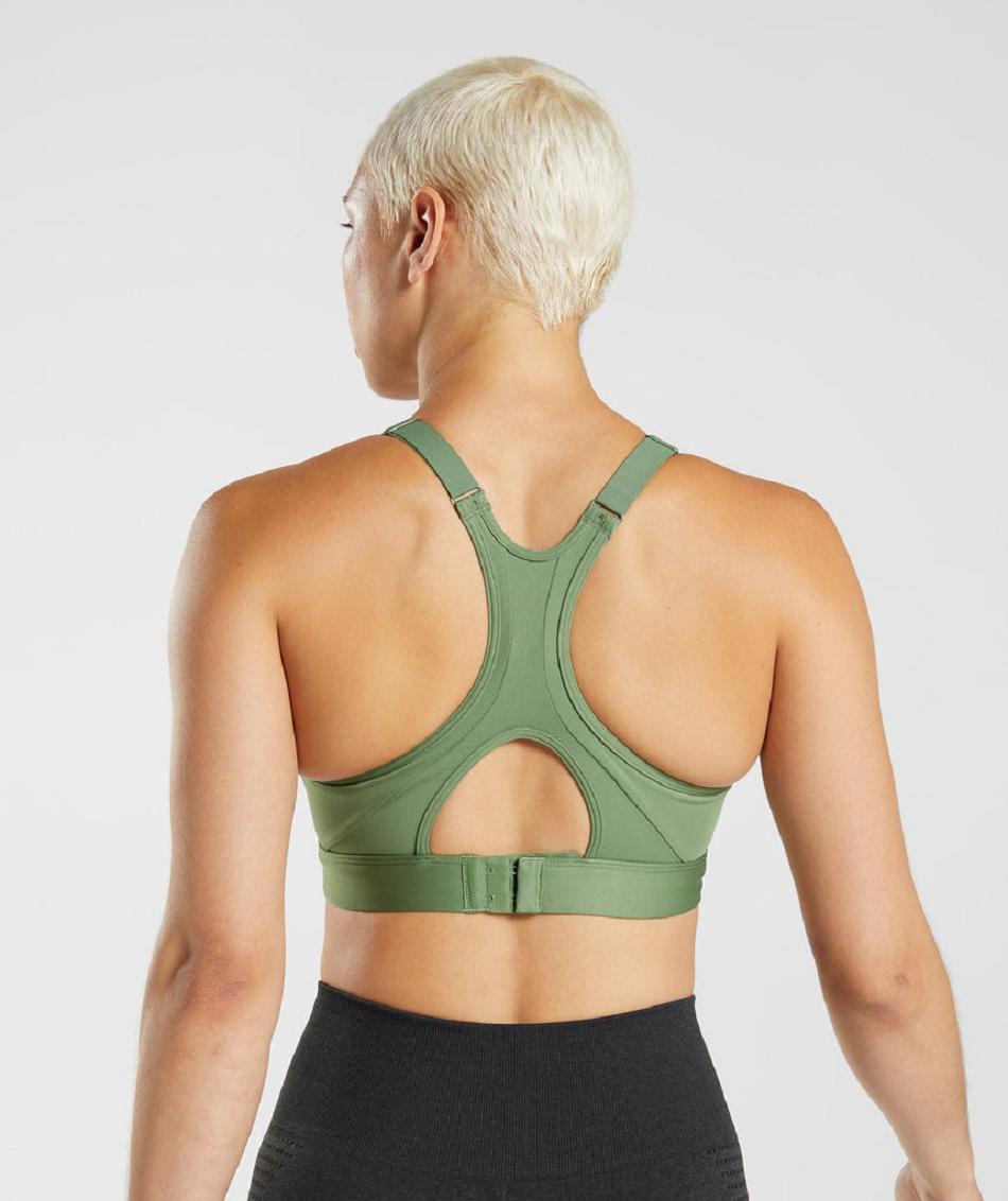 Sujetadores Deportivos Gymshark High Neck High Support Mujer Verde | CO 2075EBC